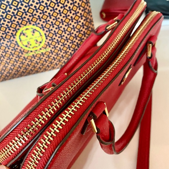 Tory Burch satchel bag/shoulder bag/crossbody bag/red/leather - Picture 3 of 15